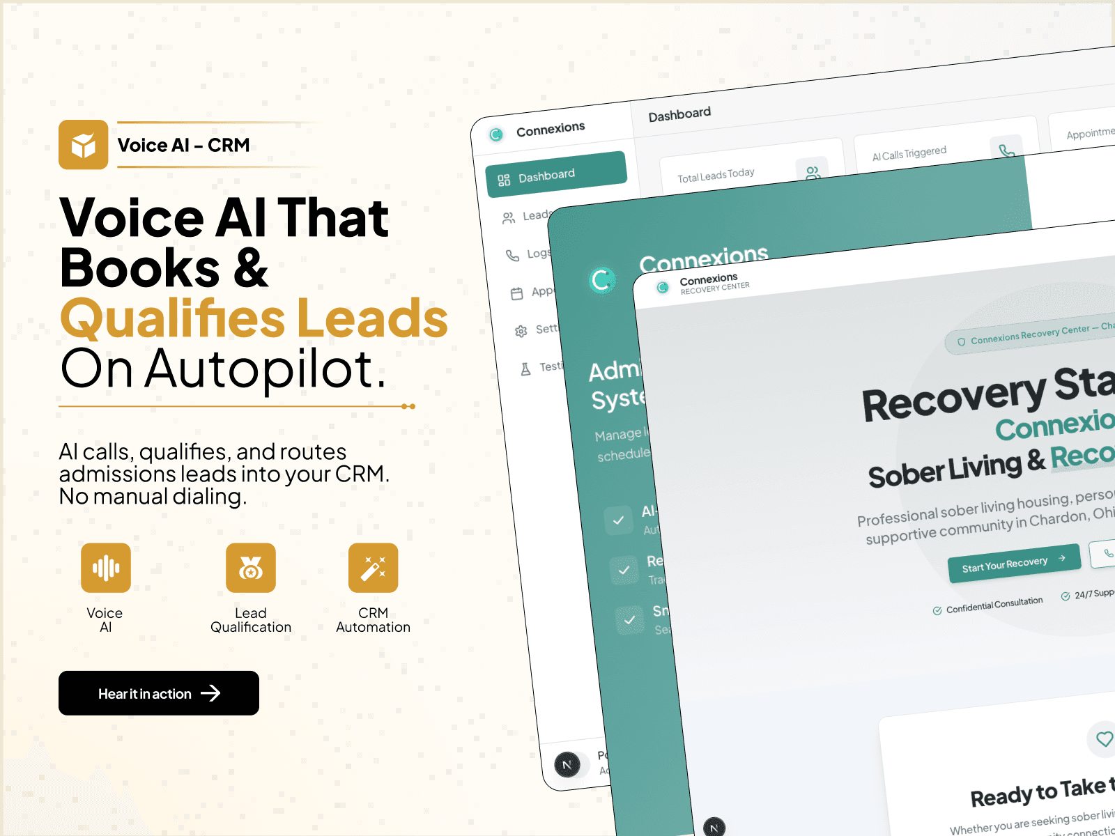 Connexions Recovery voice AI and CRM case study cover